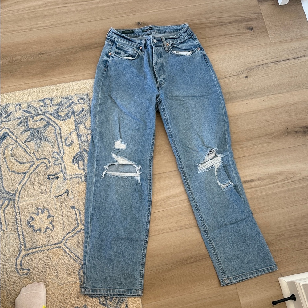 Wild Fable Ripped Straight Leg Jeans in Blue